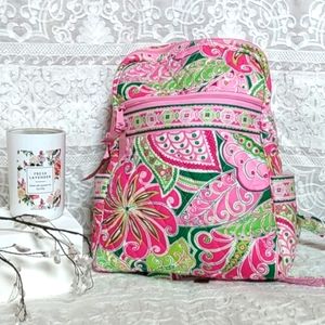 Vera Bradley, Back Satchel, Pink Paisley, Small